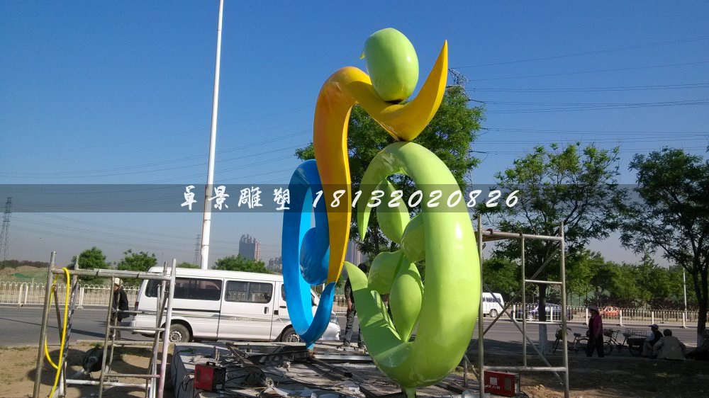 不銹鋼卡通雕塑，彩色不銹鋼雕塑