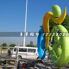 不銹鋼卡通雕塑，彩色不銹鋼雕塑