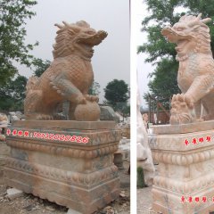 石雕麒麟雕塑，石頭麒麟雕塑，麒麟石雕