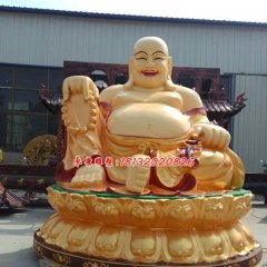 彌勒佛銅雕，銅雕彩繪雕塑
