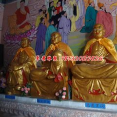 玻璃鋼十八羅漢雕塑，貼金十八羅漢雕塑