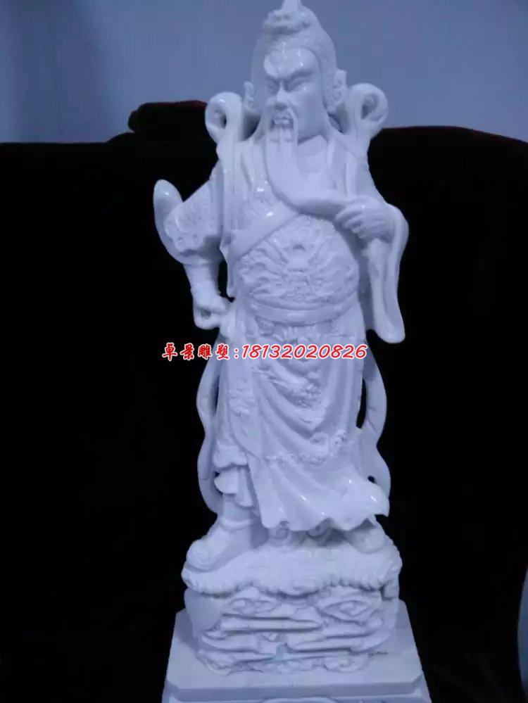 關(guān)公石雕，漢白玉關(guān)公石雕 (2)