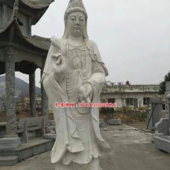 觀音菩薩石雕，大理石立式觀音雕塑