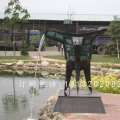 酒樽噴泉，公園景觀銅雕