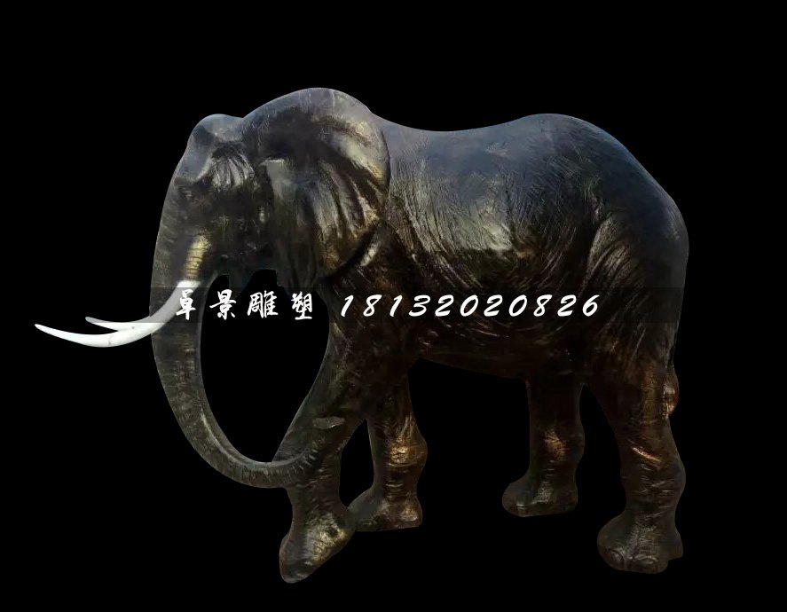 玻璃鋼大象雕塑，仿真動(dòng)物雕塑