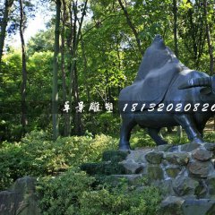 老子騎牛西行銅雕，公園景觀銅雕