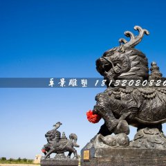 麒麟石雕，黑色麒麟石雕