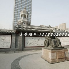 孫臏銅雕，廣場古代名人銅雕