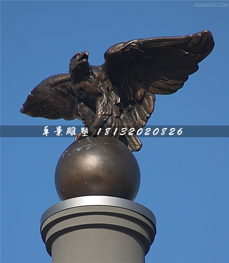 鷹踩球銅雕，廣場動物銅雕