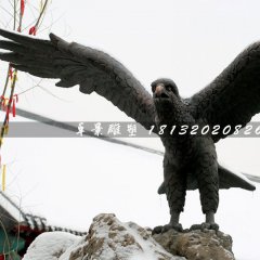 雄鷹展翅銅雕，廣場動物銅雕