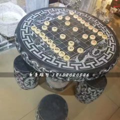 象棋桌石雕，青石仿古桌椅