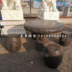 石桌椅，圓桌圓凳石雕