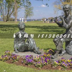 吹笛子銅雕，公園景觀銅雕