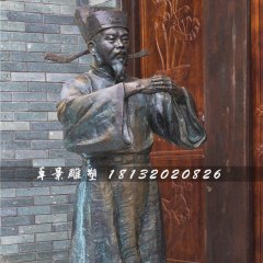古代官員作揖銅雕，街邊人物銅雕