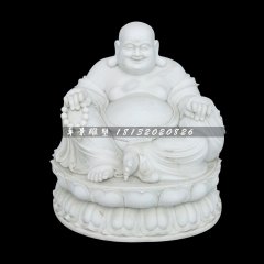 大肚彌勒佛，漢白玉佛像