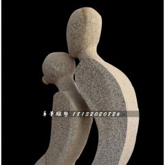 親吻石雕，花崗巖抽象人物雕塑