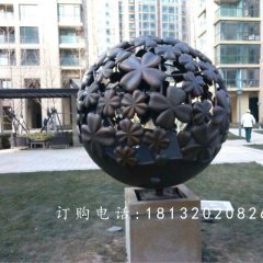 銅雕鏤空球雕塑，公園景觀雕塑