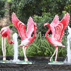 火烈鳥雕塑，玻璃鋼動物雕塑