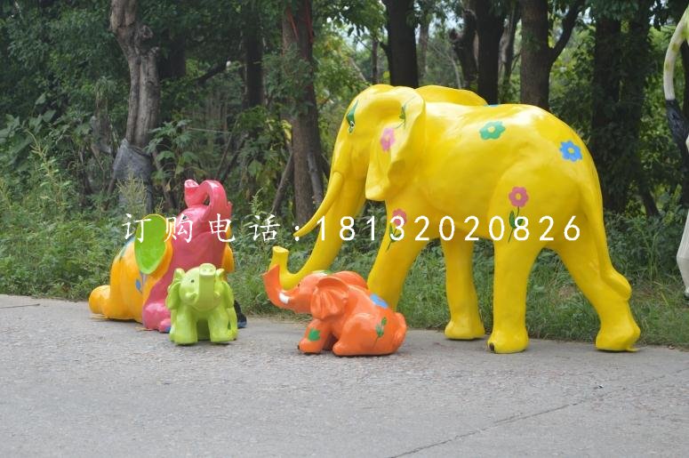 玻璃鋼彩繪小像，公園動(dòng)物雕塑