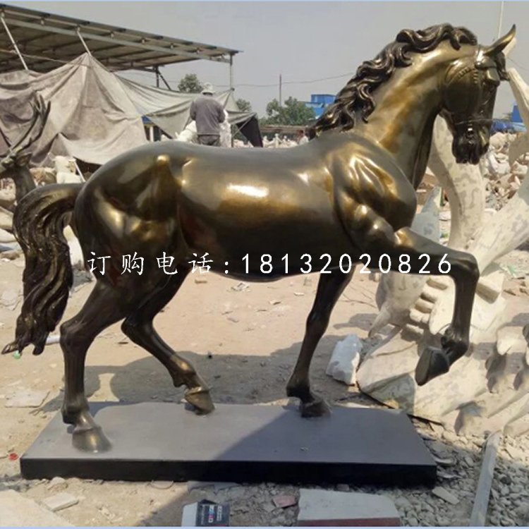 玻璃鋼仿銅馬，廣場動物雕塑