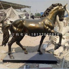 玻璃鋼仿銅馬，廣場(chǎng)動(dòng)物雕塑