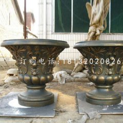 花盆雕塑，玻璃鋼仿銅雕塑
