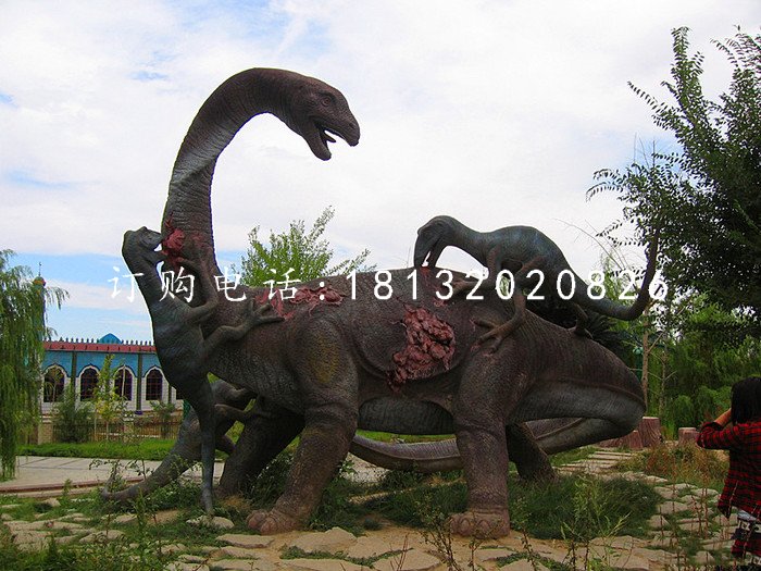 玻璃鋼動物，公園恐龍雕塑 (2)