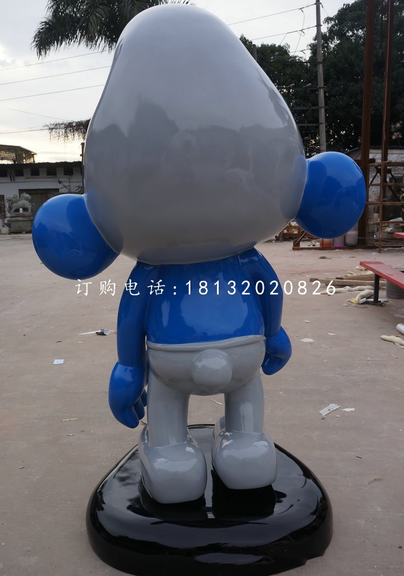 玻璃鋼藍(lán)精靈雕塑，卡通雕塑 (1)