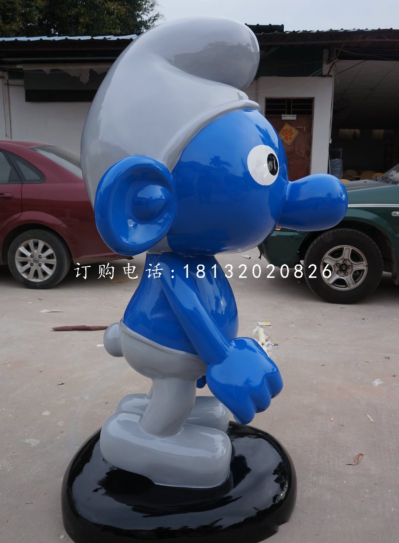 玻璃鋼藍(lán)精靈雕塑，卡通雕塑 (3)