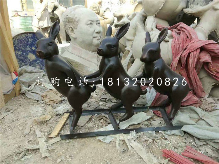 玻璃鋼烤漆動(dòng)物，小兔子雕塑