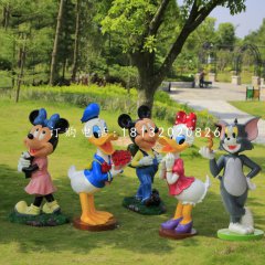 米老鼠唐老鴨雕塑，公園卡通擺件