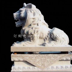 趴著的獅子石雕，歐式獅子雕塑