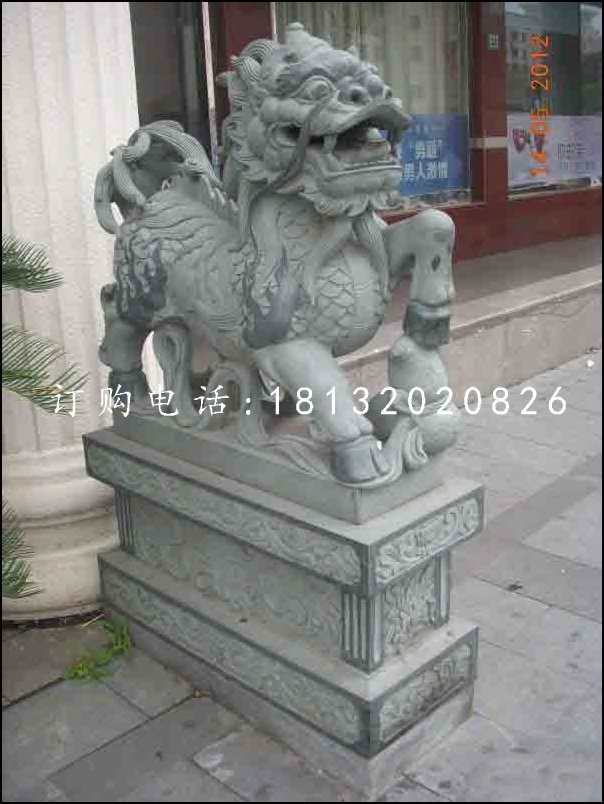 麒麟雕塑，青石動(dòng)物雕塑
