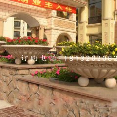 小區(qū)石花盆，景觀石雕
