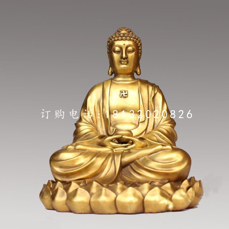 坐式如來佛銅雕，寺廟佛像銅雕1
