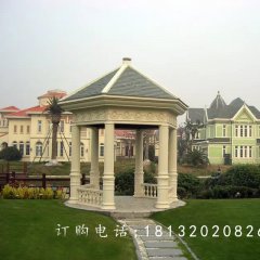 石雕涼亭，尖頂涼亭雕塑
