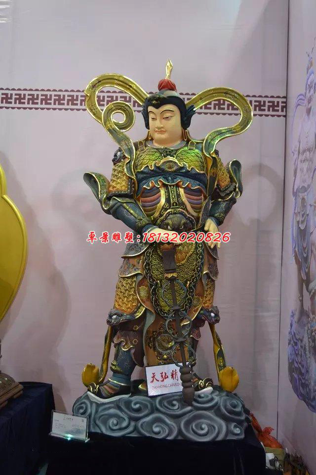 玻璃鋼韋陀菩薩雕塑，玻璃鋼神仙雕塑